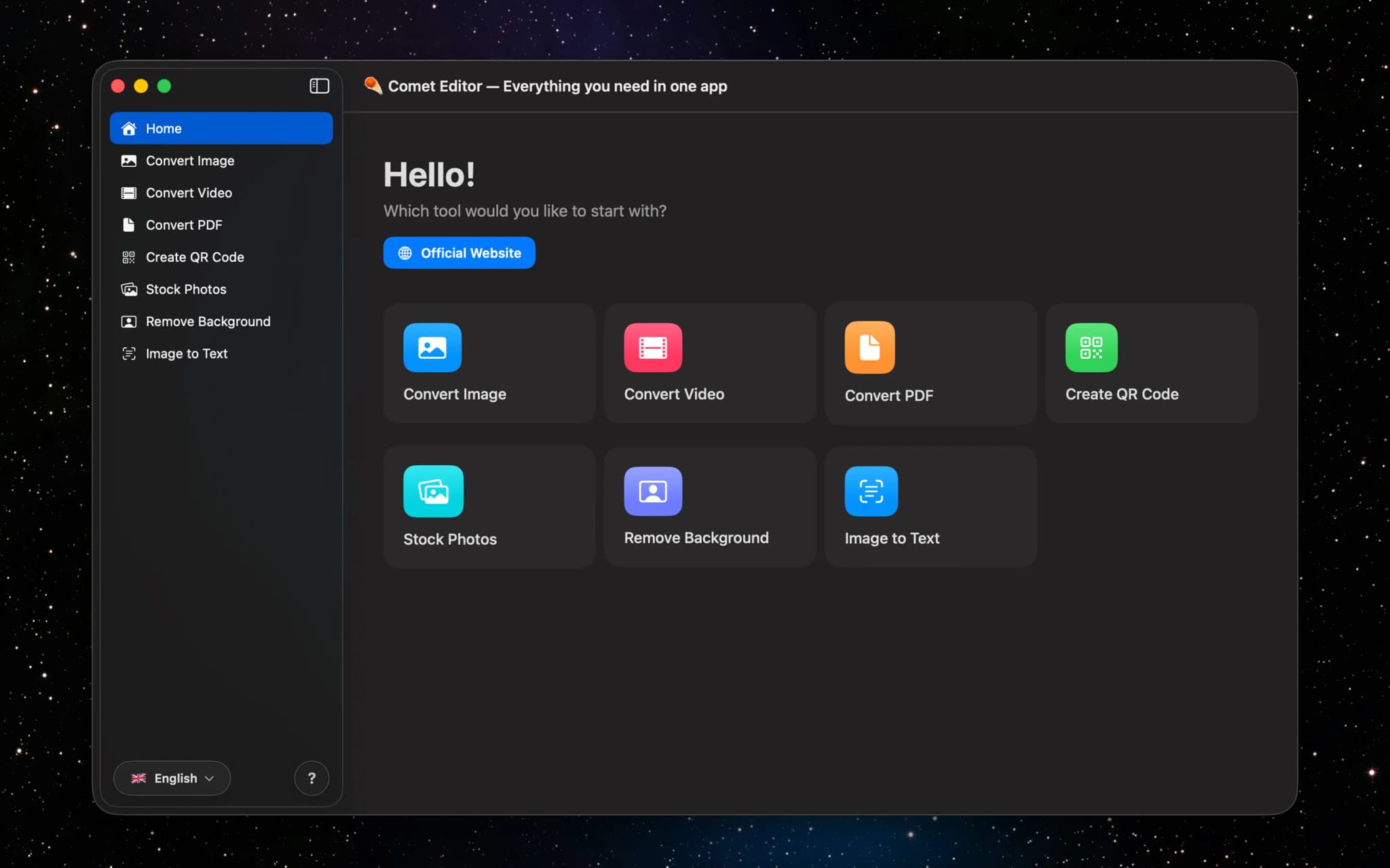 Comet Editor screenshot